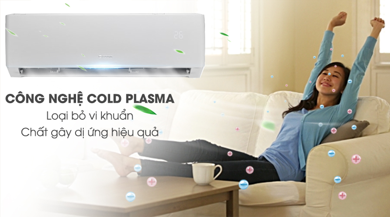 Máy lạnh Gree Inverter 1 HP GWC09PB-K3D0P4-Loại bỏ vi khuẩn, chất gây dị ứng nhờ công nghệ Cold Plasma 