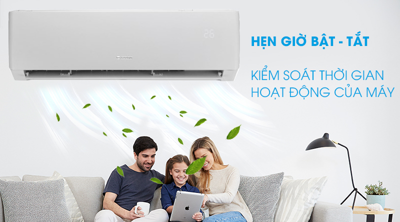 Máy lạnh Gree Inverter 1 HP GWC09PB-K3D0P4-Kiểm soát thời gian hoạt động của máy nhờ chức năng hẹn giờ