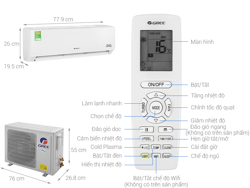 Máy lạnh Gree Inverter 1.5 HP GWC12PB-K3D0P4