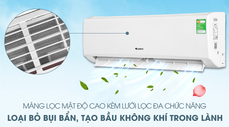 Máy lạnh Gree 1.5 HP GWC12KC-K6N0C4 - Màng lọc mật độ cao kèm lưới lọc đa chức năng