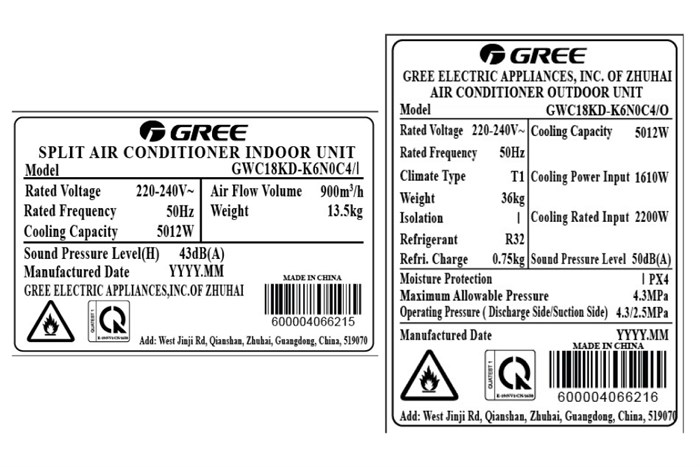 Điều hòa Gree 17101 BTU GWC18KD-K6N0C4 Màu Trắng