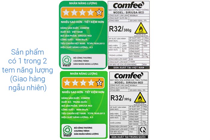 Máy lạnh Comfee Inverter 1 HP SIRIUSA-9ED Màu Trắng