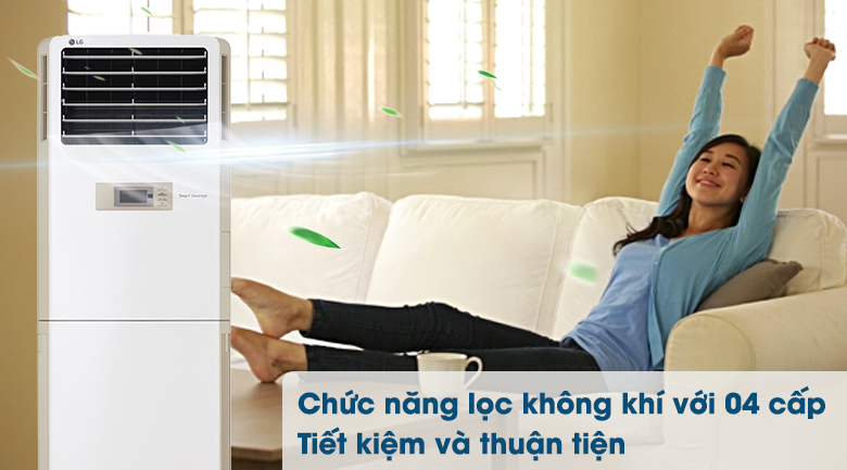 Máy lạnh Tủ đứng LG Inverter 2.5 HP APNQ24GS1A4 - Chức năng lọc không khí với 04 cấp