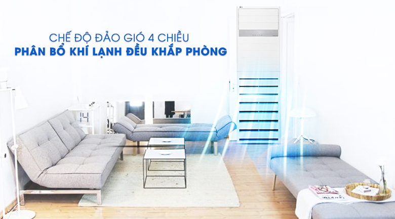 Phân bổ khí đều trong không gian với chế độ đảo gió tự động Phân bổ khí đều trong không gian với chế độ đảo gió tự động