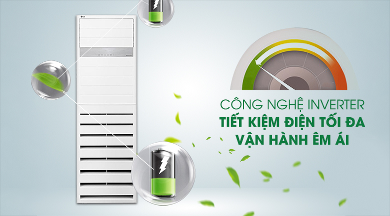 Máy lạnh Tủ đứng LG Inverter 5 HP APNQ48GT3E4-Tiết kiệm điện hiệu quả nhờ công nghệ Inverter