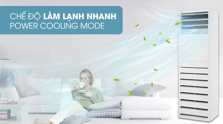 Máy lạnh Tủ đứng LG Inverter 5 HP APNQ48GT3E4-Làm lạnh nhanh với chế độ Power Cooling Mode