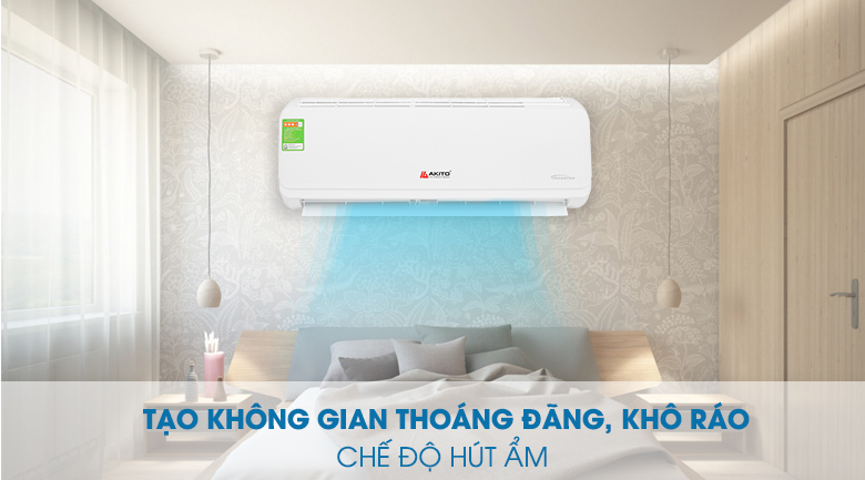 Điều hòa Akito AIC-09ST - Không gian khô ráo với chế độ hút ẩm 