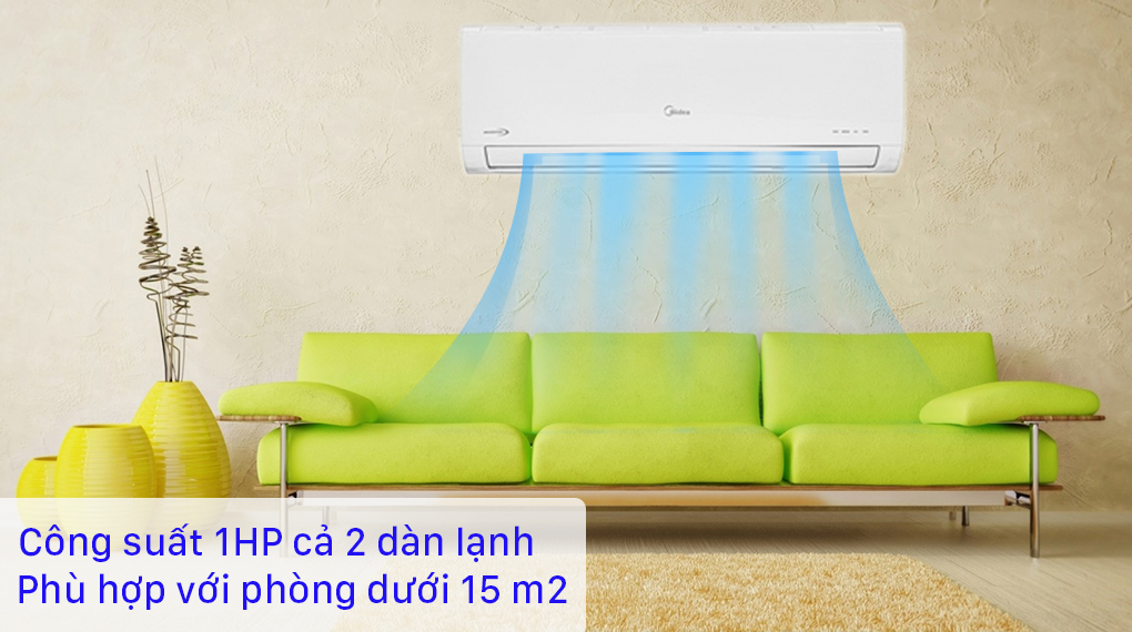 Bộ multi Midea 2 dàn lạnh 1 HP MSAFBU-09HRD - Công suất 1HP phù hợp với phòng dưới 15 m2
