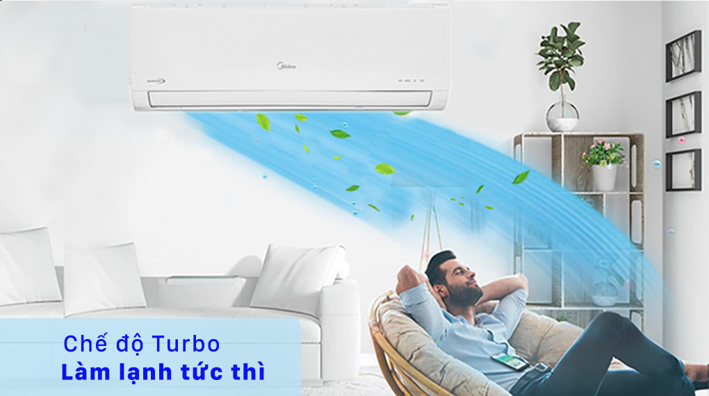 Bộ multi Midea 2 dàn lạnh 1 HP MSAFBU-09HRD - Chế độ Turbo làm lạnh tức thì