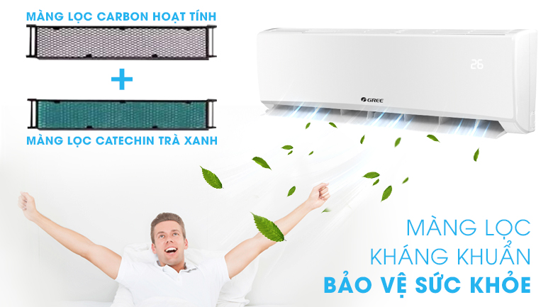 Máy lạnh Gree GWC24KE-K6N0C4 có màng lọc giúp lọc bụi hiệu quả