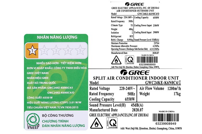 Máy lạnh Gree 2.5 HP GWC24KE-K6N0C4 Màu Trắng