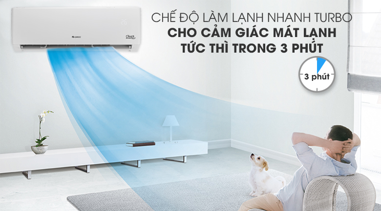 Máy lạnh Gree Inverter 2 HP GWC18PC-K3D0P4 - Chế độ làm lạnh nhanh Turbo