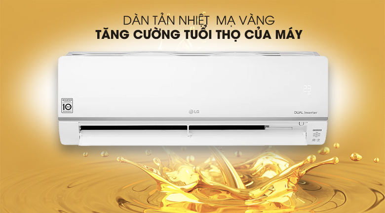 Máy lạnh LG Inverter 1 HP V10API1 - dàn tản nhiệt mạ vàng