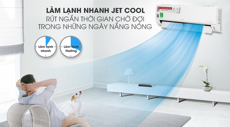 Máy lạnh LG Inverter 12000 BTU V13API1 - Làm lạnh nhanh Jet Cool