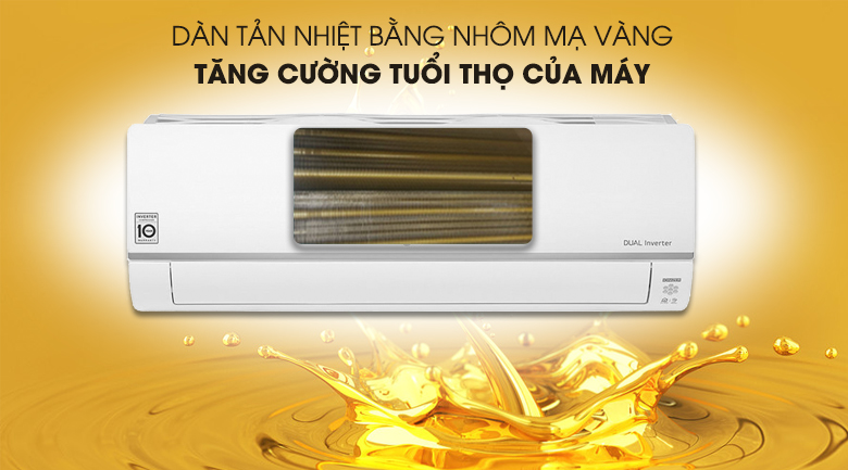 Máy lạnh LG Inverter 2 HP V18API1 - Dàn tản nhiệt bằng nhôm mạ vàng