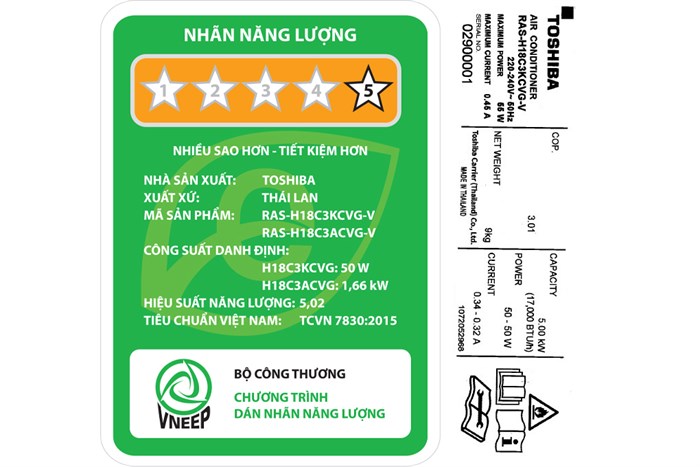 Máy lạnh Toshiba Inverter 2 HP RAS-H18C3KCVG-V