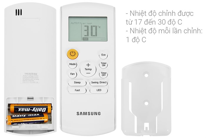Máy lạnh Samsung Inverter 1 HP AR09TYHQASINSV Màu Trắng