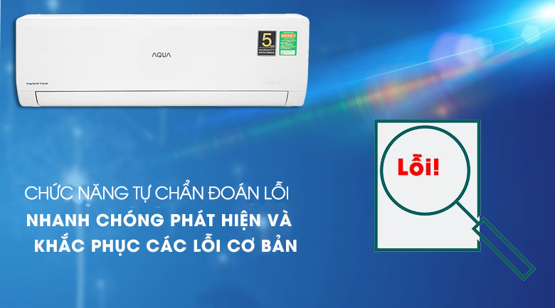 Máy lạnh Aqua Inverter 1.5 HP AQA-KCRV13WNZA - Chức năng tự chẩn đoán lỗi