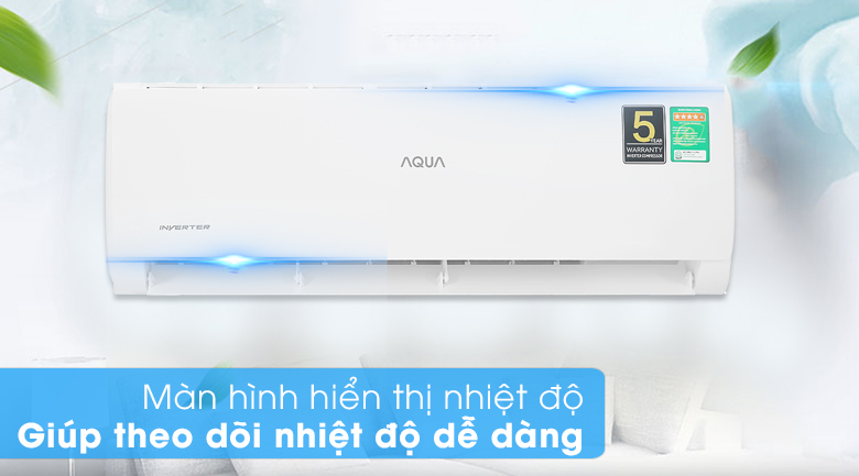 Máy lạnh Aqua Inverter 1 HP AQA-KCRV10TK - Màn hình hiển thị nhiệt độ