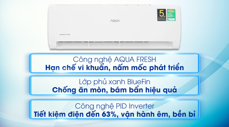 Máy lạnh Aqua Inverter 1 HP AQA-KCRV10TK - 16