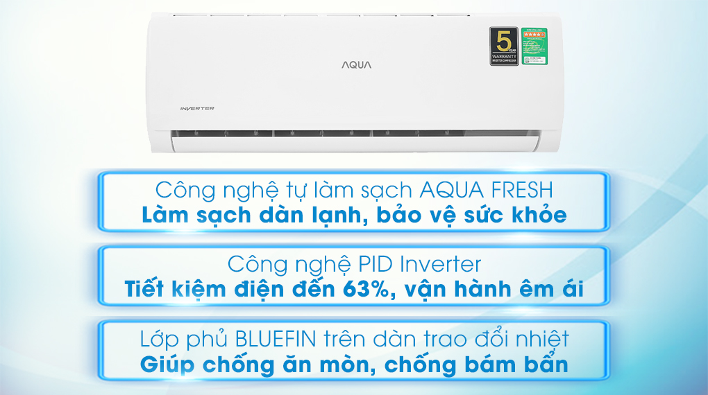 Máy lạnh Aqua Inverter 1 HP AQA-KCRV10TK - 19
