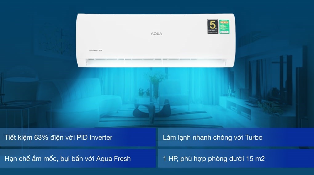 Máy lạnh Aqua Inverter 1 HP AQA-KCRV10TK - 25