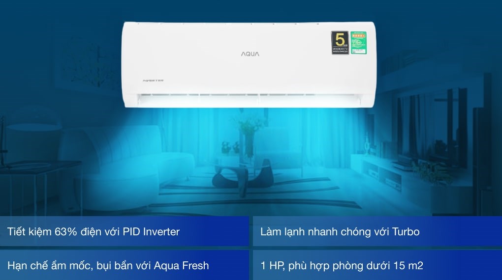 Máy lạnh Aqua Inverter 1 HP AQA-KCRV10TK - 27