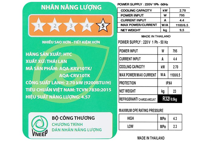 Máy lạnh Aqua Inverter 1 HP AQA-KCRV10TK Màu Trắng