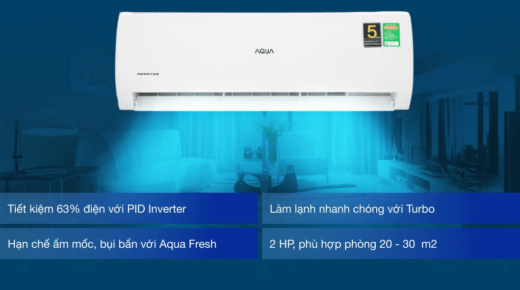Máy lạnh Aqua Inverter 2 HP AQA-KCRV18TK - 23