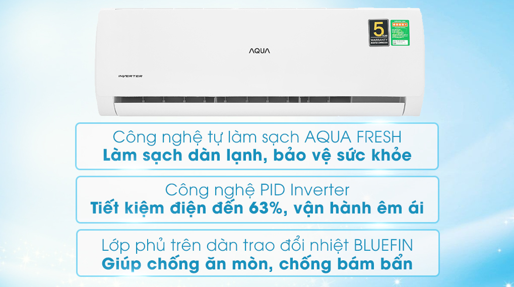 Máy lạnh Aqua Inverter 2 HP AQA-KCRV18TK - 22