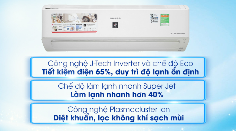 Điều hòa Sharp Inverter 9000 BTU AH-XP10YMW - 16