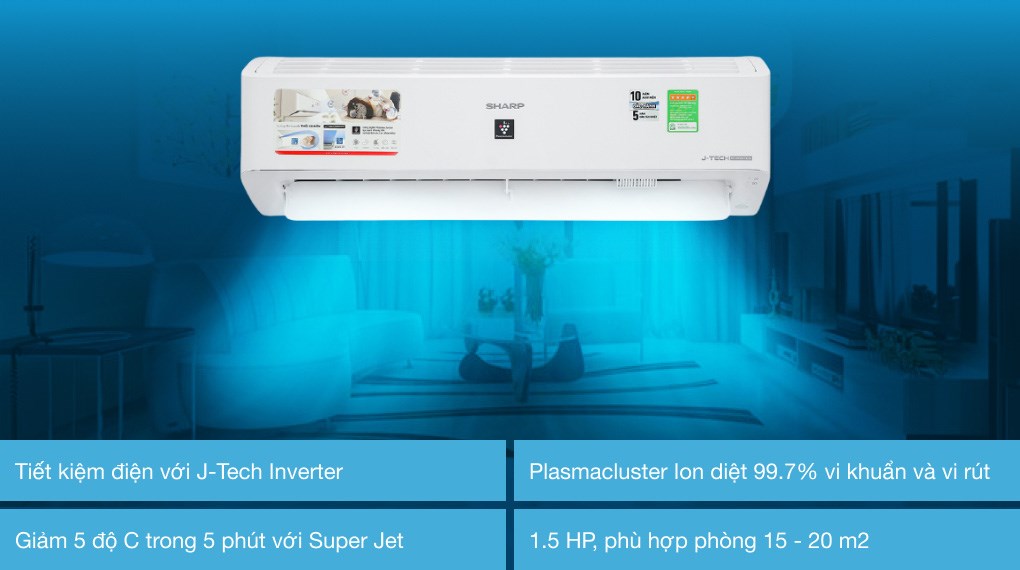 Điều hòa Sharp Inverter 12000 BTU AH-XP13YMW - 14