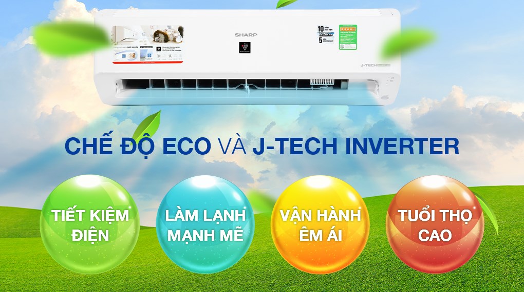 Máy lạnh Sharp Inverter 2 HP AH-XP18YMW