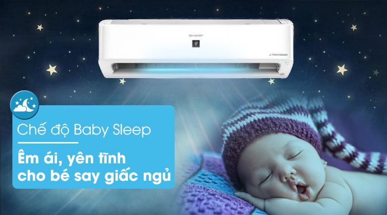 Máy lạnh Sharp Inverter 2 HP AH-XP18YMW - Chế độ Baby Sleep