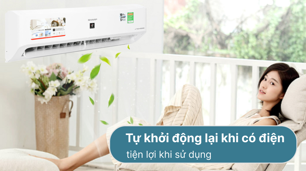 Máy lạnh Sharp Inverter 2 HP AH-XP18YMW - Tự khởi động khi có điện