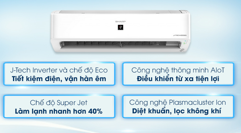 Máy lạnh Sharp Inverter 1 HP AH-XP10YHW - 17