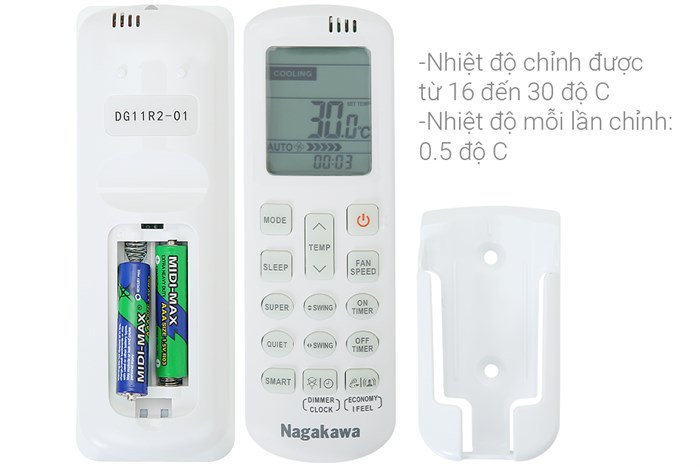 Máy lạnh Nagakawa Inverter 1 HP NIS-C09R2H10 Màu Trắng