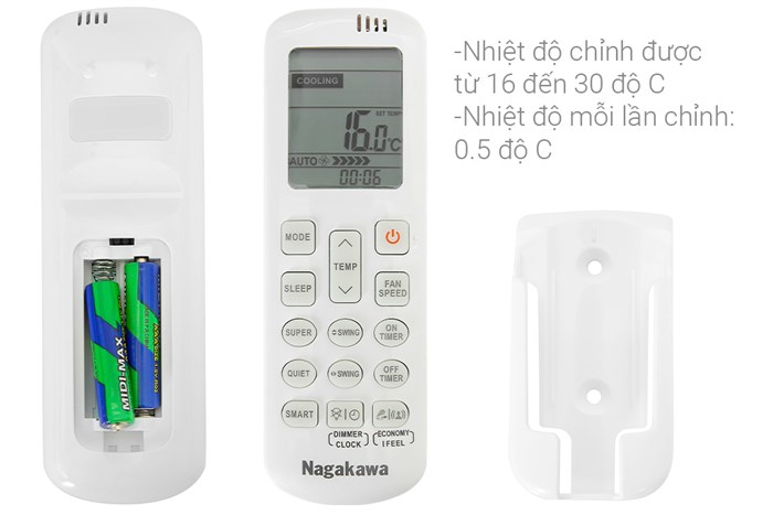 Máy lạnh Nagakawa Inverter 2 HP NIS-C18R2H10 Màu Trắng