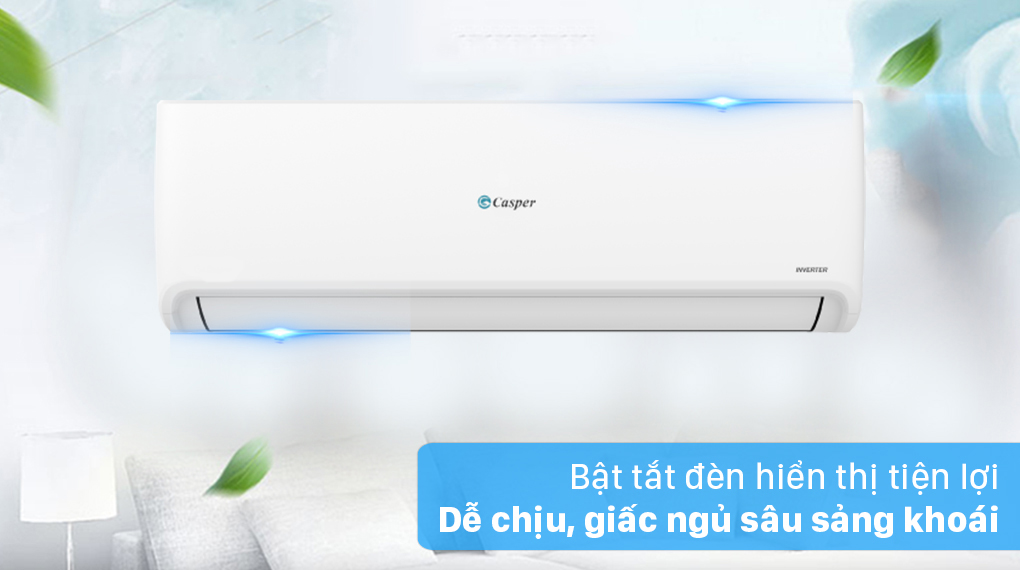 Casper Inverter 9000BTU HC-09IA32 chống chói mắt vào ban đêm với đèn màn hình bật - tắt tùy chỉnh