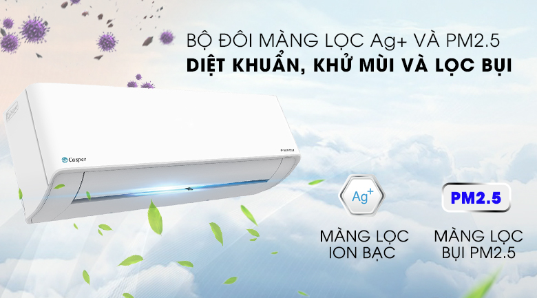 Máy lạnh Casper HC-12IA32 - Diệt khuẩn, lọc bụi