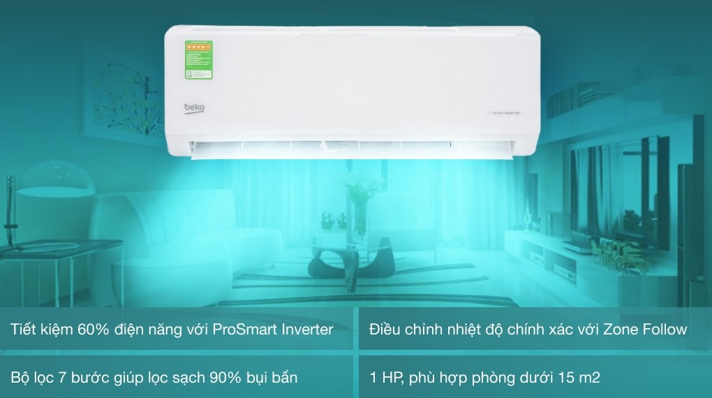 Máy lạnh Beko Inverter 1 HP RSVC09VT