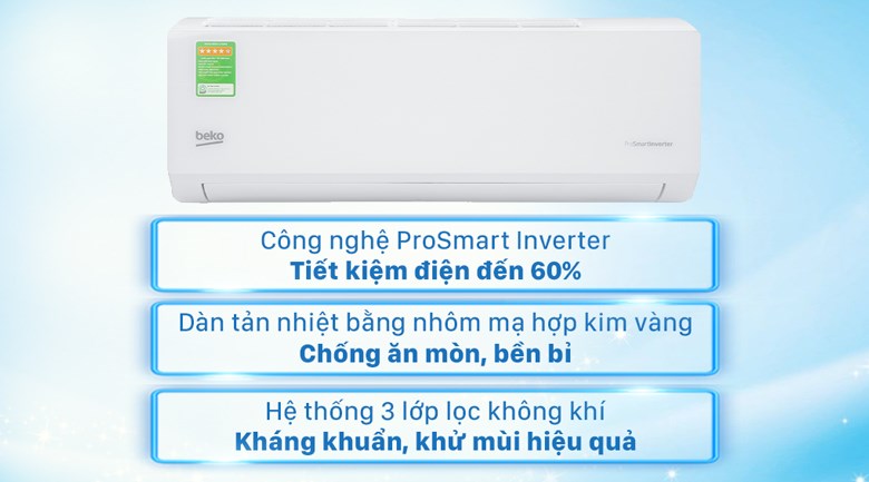 Máy lạnh Beko Inverter 1 HP RSVC09VT - 18