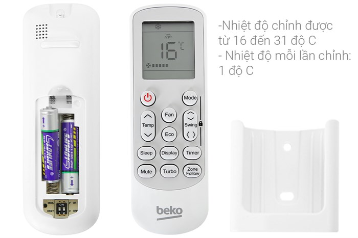 Máy lạnh Beko Inverter 1 HP RSVC09VT Màu Trắng