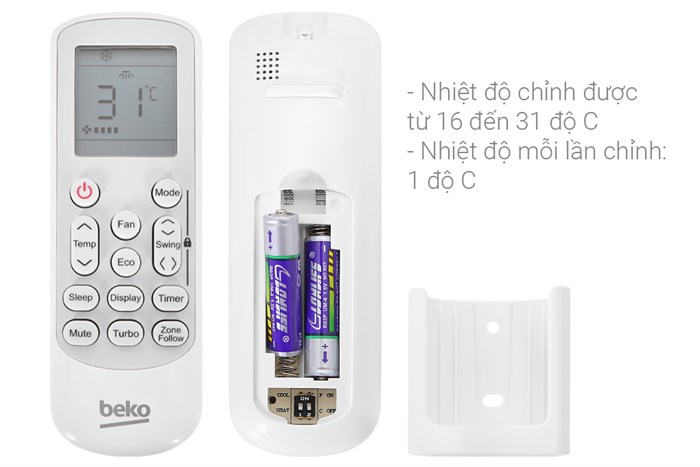 Máy lạnh Beko Inverter 1.5 HP RSVC12VT Màu Trắng