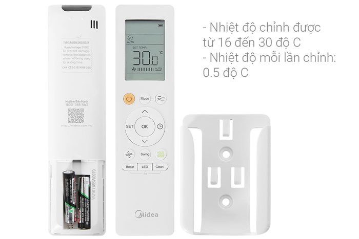 Máy lạnh 2 chiều Midea inverter 1 HP MSMTII-10HRFN8 Màu Trắng
