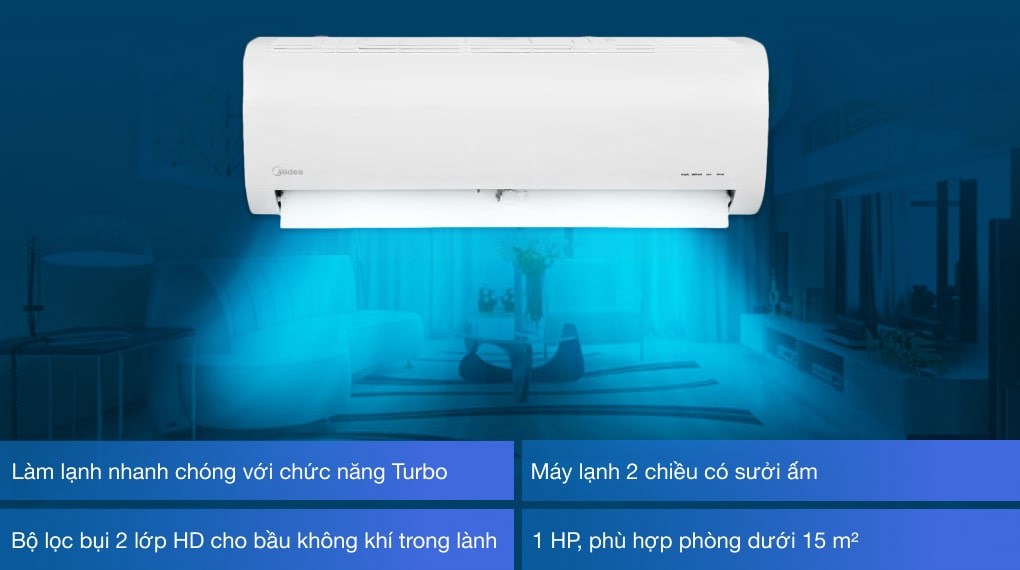 Máy lạnh 2 chiều Midea 1 HP MSAFB-10HRN1 giá rẻ, chính hãng