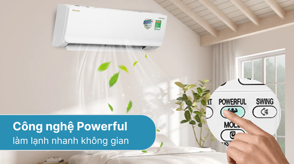 Máy lạnh Daikin Inverter 1.5 HP FTKA35VMVMV - Làm lạnh nhanh