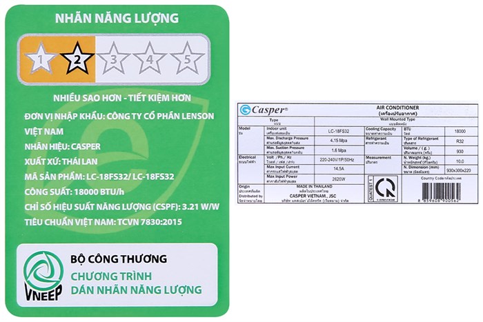 Máy lạnh Casper 2 HP LC-18FS32 Màu Trắng