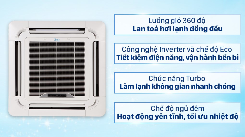 Máy lạnh âm trần Midea  inverter 2.5 HP MCD-24CRDN8