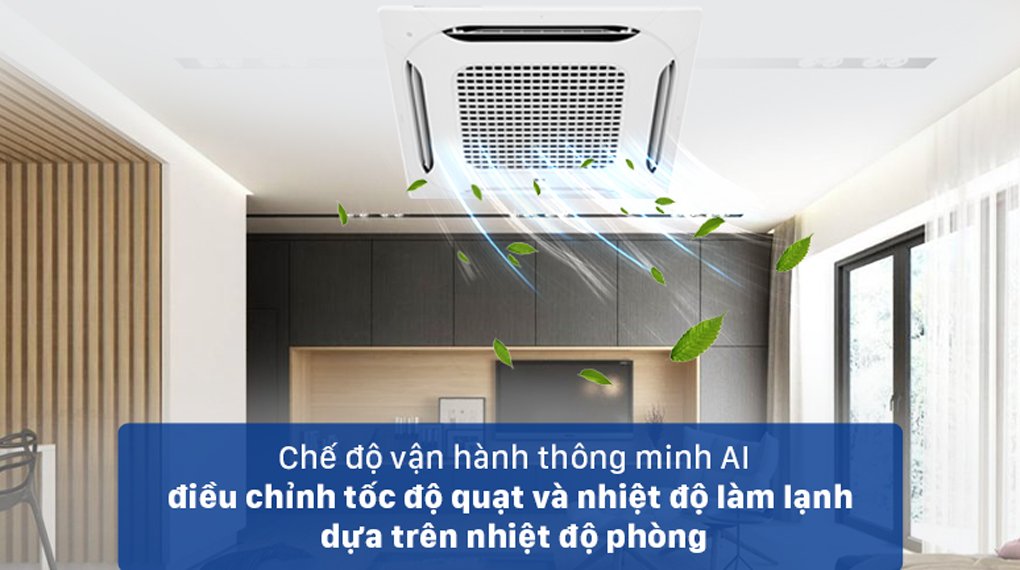 Máy lạnh âm trần LG Inverter 2.5 HP ATNQ24GPLE7 - chế độ vận hành thông minh AI điều chỉnh tốc độ quạt dựa trên nhiệt độ phòng